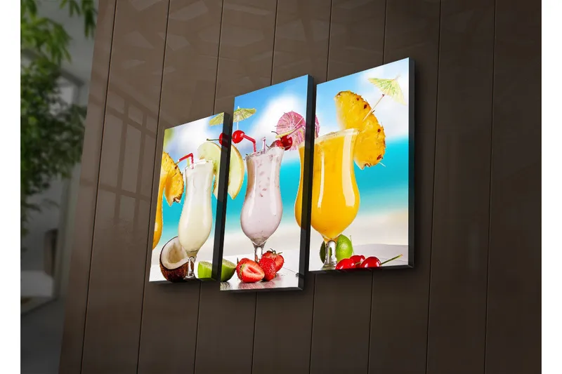 Koristeellinen Led Valaistu Canvas Taulu (3 kpl) - Sisustustuotteet - Taulu & taide - Canvas-taulu