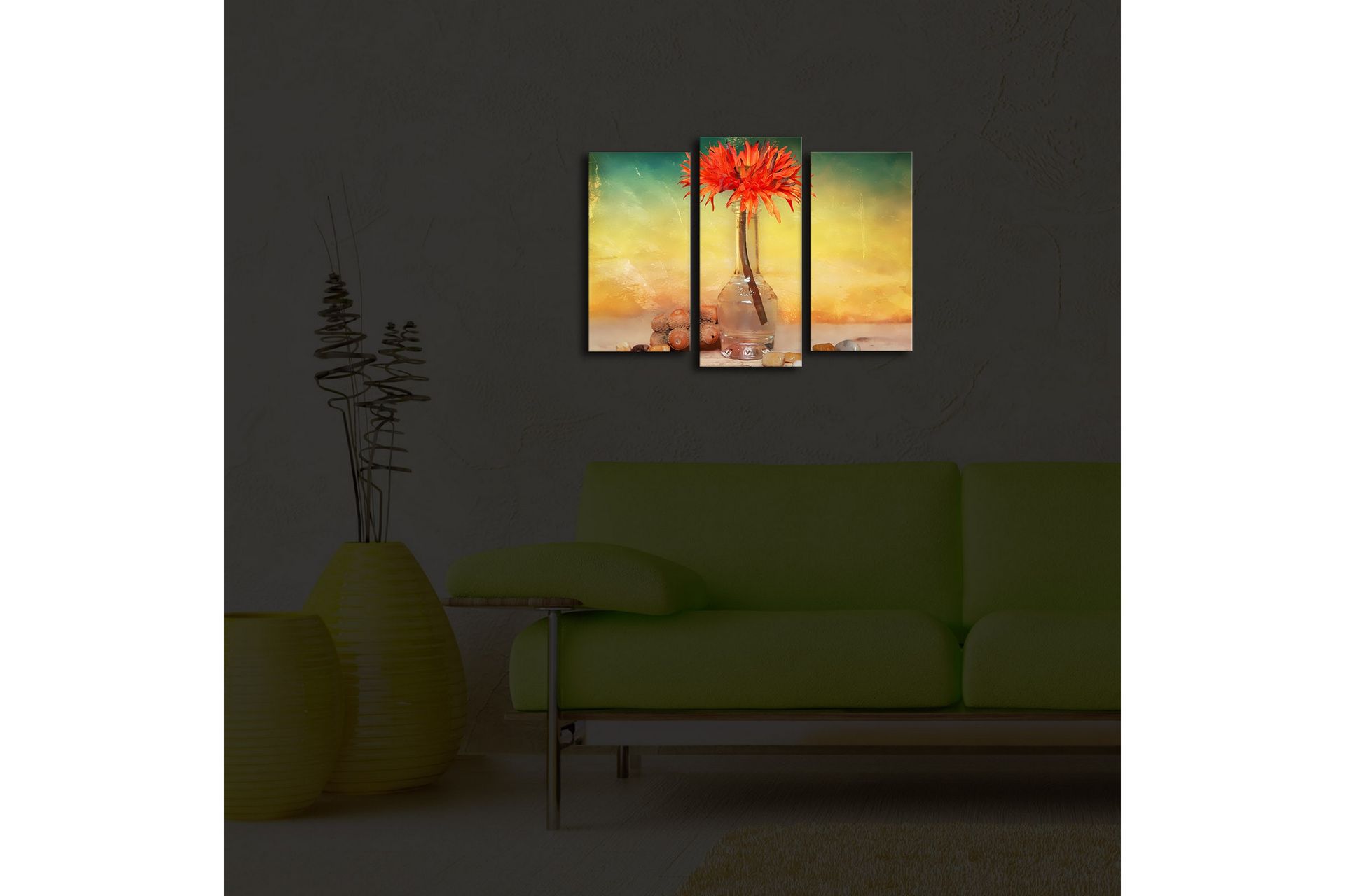 Koristeellinen Led Valaistu Canvas Taulu (3 kpl) - Sisustustuotteet - Taulu & taide - Canvas-taulu
