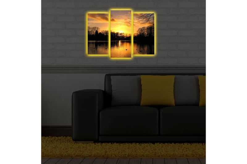 Koristeellinen Led Valaistu Canvas Taulu (3 kpl) - Sisustustuotteet - Taulu & taide - Canvas-taulu