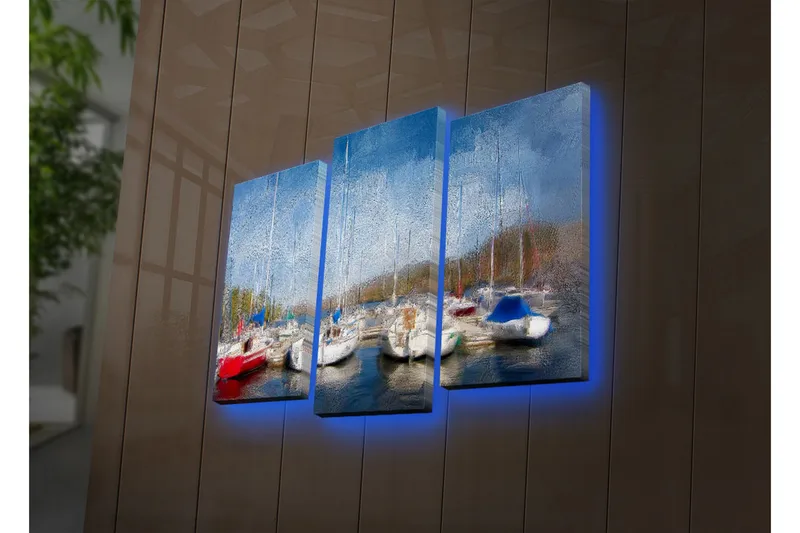 Koristeellinen Led Valaistu Canvas Taulu (3 kpl) - Sisustustuotteet - Taulu & taide - Canvas-taulu