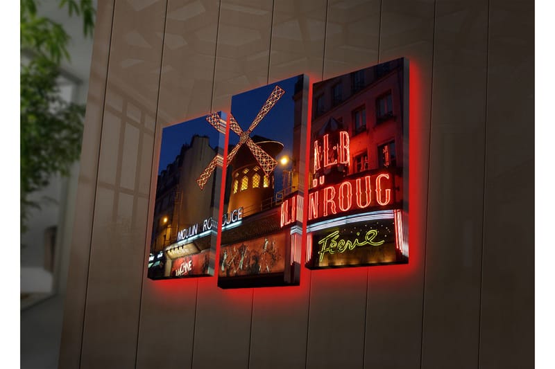 Koristeellinen Led Valaistu Canvas Taulu (3 kpl) - Sisustustuotteet - Taulu & taide - Canvas-taulu