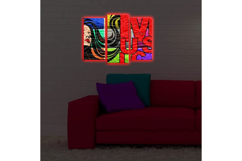 Koristeellinen Led Valaistu Canvas Taulu (3 kpl) - Sisustustuotteet - Taulu & taide - Canvas-taulu