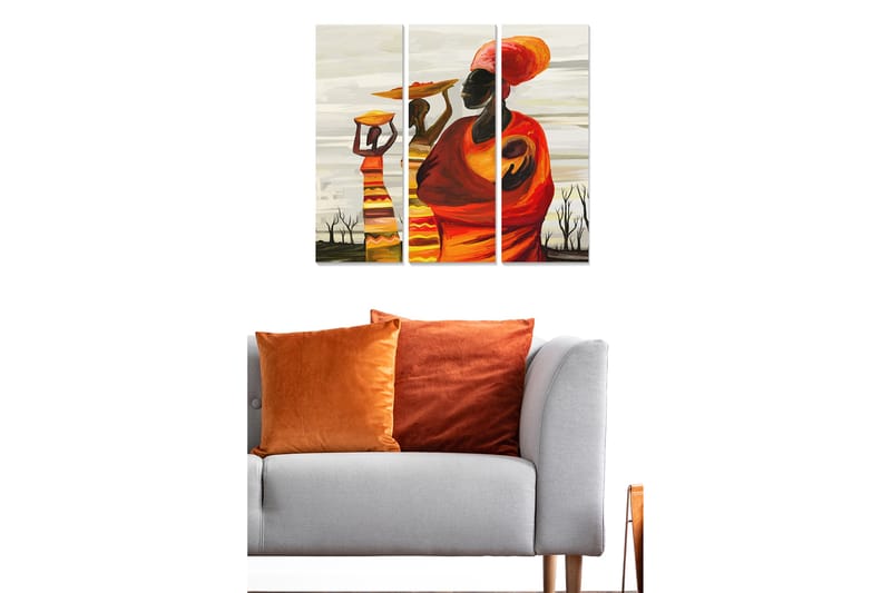 Koristeellinen MDF-maalaus 3-os 20x50 cm - Monivärinen - Sisustustuotteet - Taulu & taide - Canvas-taulu