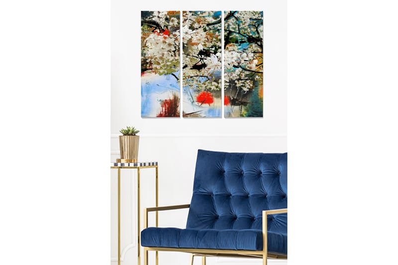 Koristeellinen MDF-maalaus 3-os 20x50 cm - Monivärinen - Sisustustuotteet - Taulu & taide - Canvas-taulu
