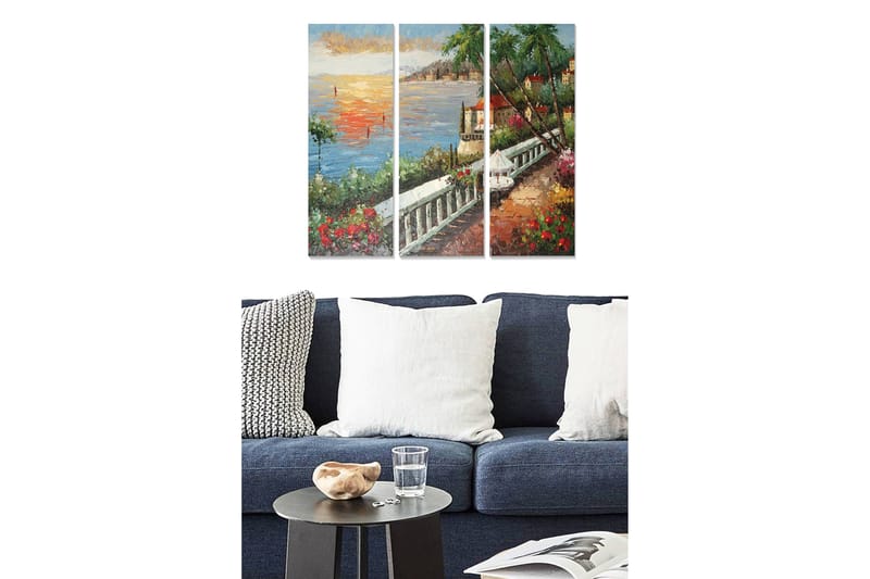 Koristeellinen MDF-maalaus 3-os 20x50 cm - Monivärinen - Sisustustuotteet - Taulu & taide - Canvas-taulu