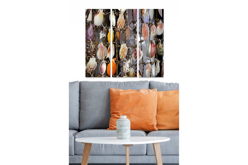 Koristeellinen MDF-maalaus 3-os 20x50 cm - Monivärinen - Sisustustuotteet - Taulu & taide - Canvas-taulu