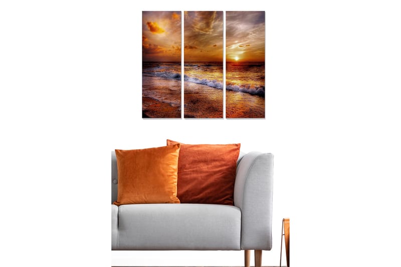 Koristeellinen MDF-maalaus 3-os 20x50 cm - Monivärinen - Sisustustuotteet - Taulu & taide - Canvas-taulu