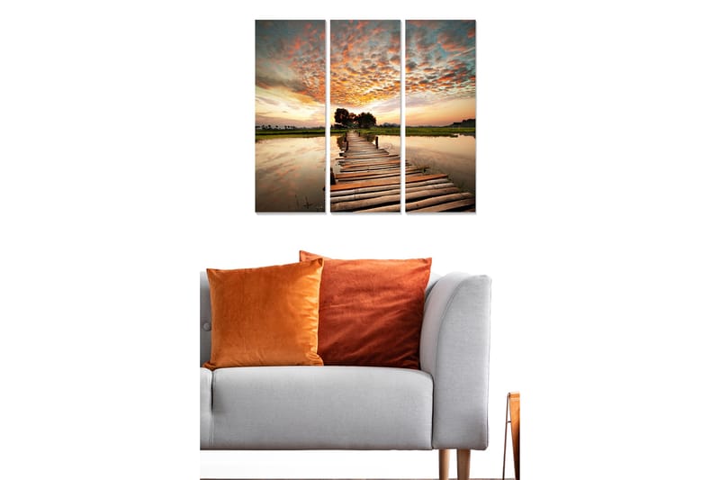 Koristeellinen MDF-maalaus 3-os 20x50 cm - Monivärinen - Sisustustuotteet - Taulu & taide - Canvas-taulu