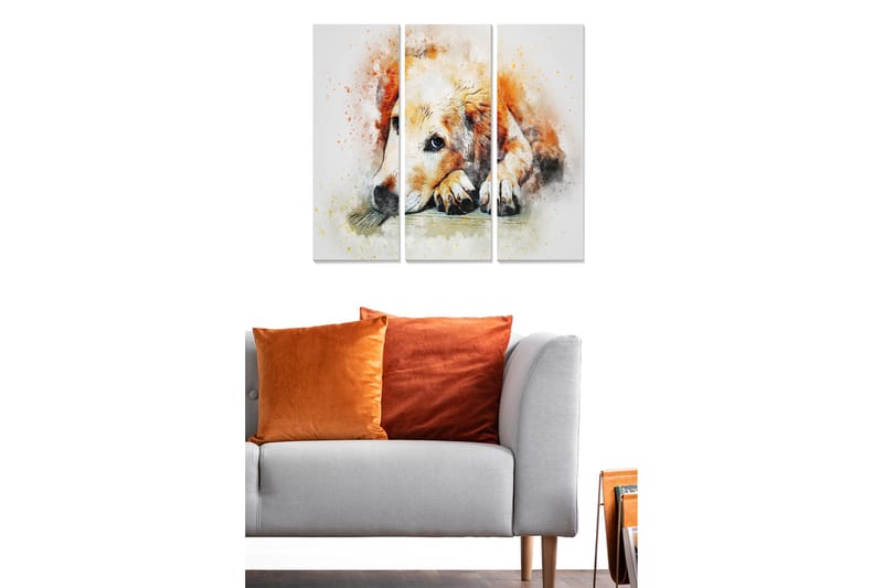 Koristeellinen MDF-maalaus 3-os 20x50 cm - Monivärinen - Sisustustuotteet - Taulu & taide - Canvas-taulu