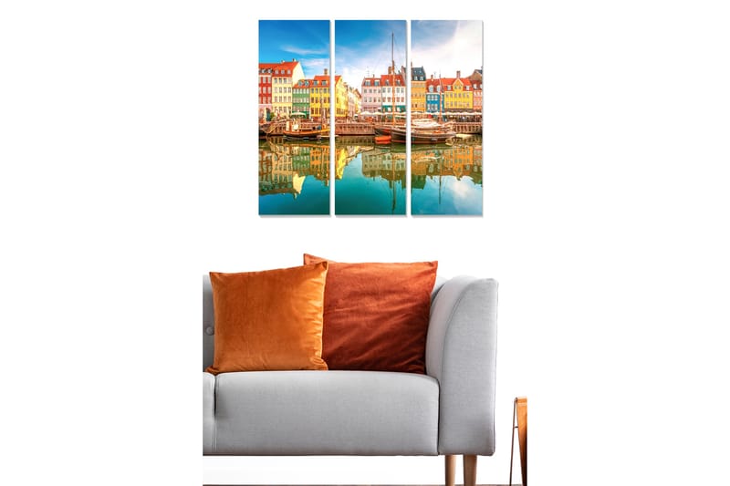 Koristeellinen MDF-maalaus 3-os 20x50 cm - Monivärinen - Sisustustuotteet - Taulu & taide - Canvas-taulu
