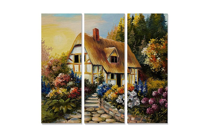 Koristeellinen MDF-maalaus 3-os 20x50 cm - Monivärinen - Sisustustuotteet - Taulu & taide - Canvas-taulu