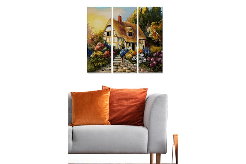 Koristeellinen MDF-maalaus 3-os 20x50 cm - Monivärinen - Sisustustuotteet - Taulu & taide - Canvas-taulu