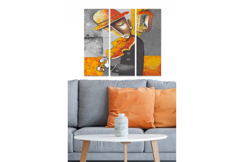 Koristeellinen MDF-maalaus 3-os 20x50 cm - Monivärinen - Sisustustuotteet - Taulu & taide - Canvas-taulu