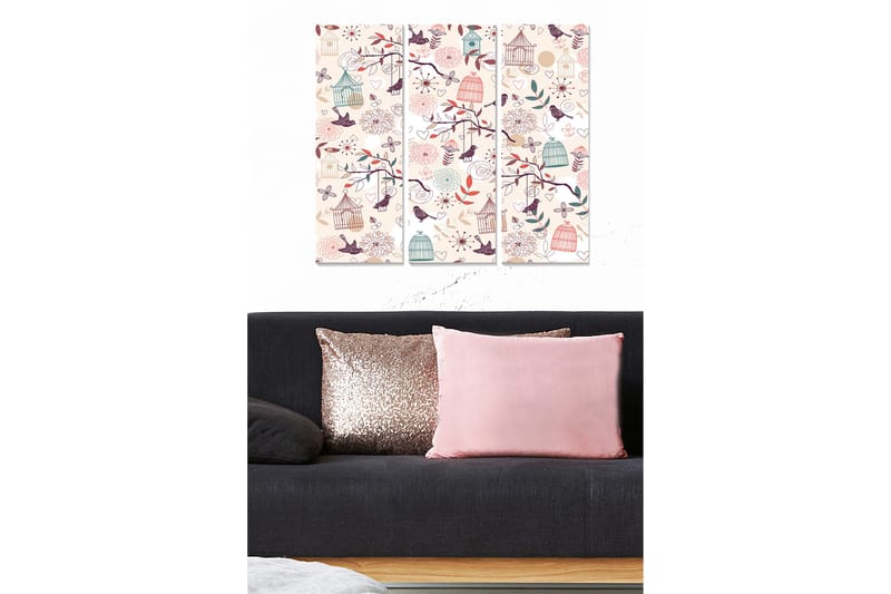 Koristeellinen MDF-maalaus 3-os 20x50 cm - Monivärinen - Sisustustuotteet - Taulu & taide - Canvas-taulu