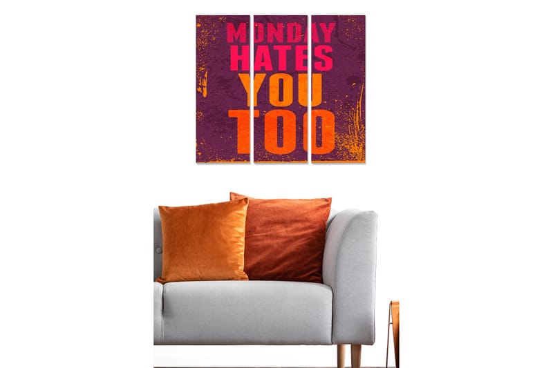 Koristeellinen MDF-maalaus 3-os 20x50 cm - Monivärinen - Sisustustuotteet - Taulu & taide - Canvas-taulu