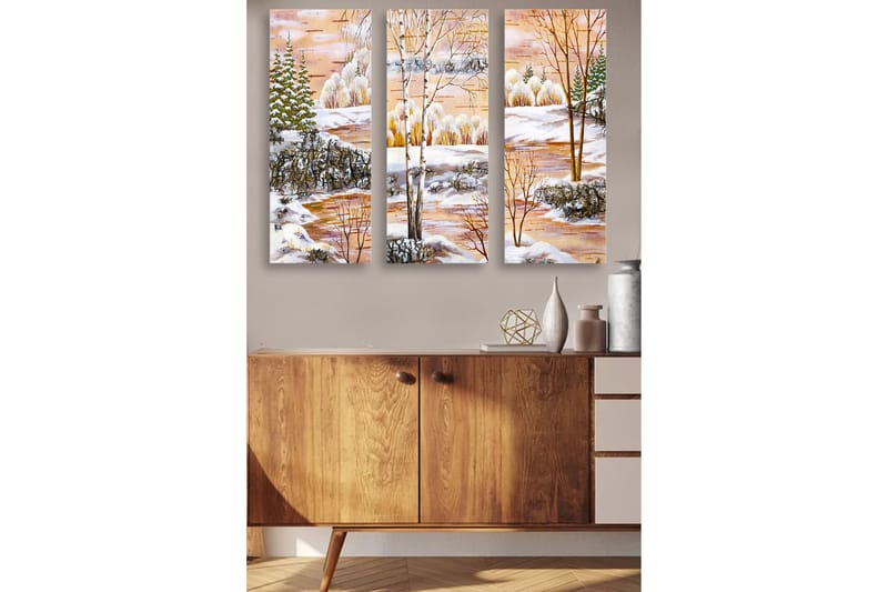 Koristeellinen MDF-maalaus 3-os 20x50 cm - Monivärinen - Sisustustuotteet - Taulu & taide - Canvas-taulu