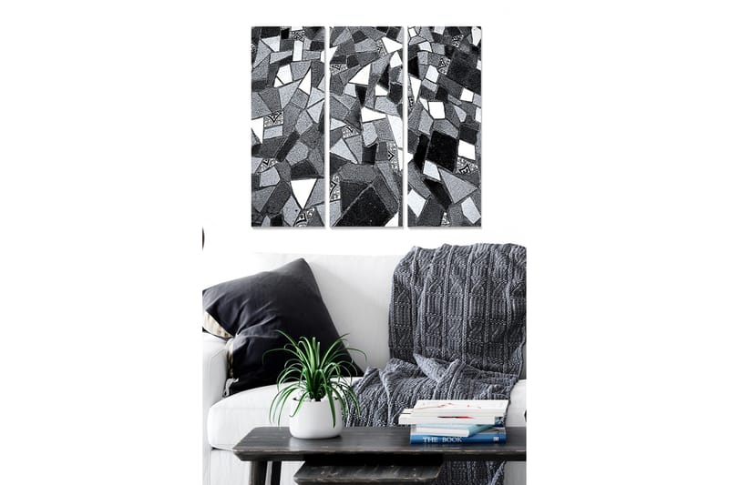 Koristeellinen MDF-maalaus 3-os 20x50 cm - Monivärinen - Sisustustuotteet - Taulu & taide - Canvas-taulu