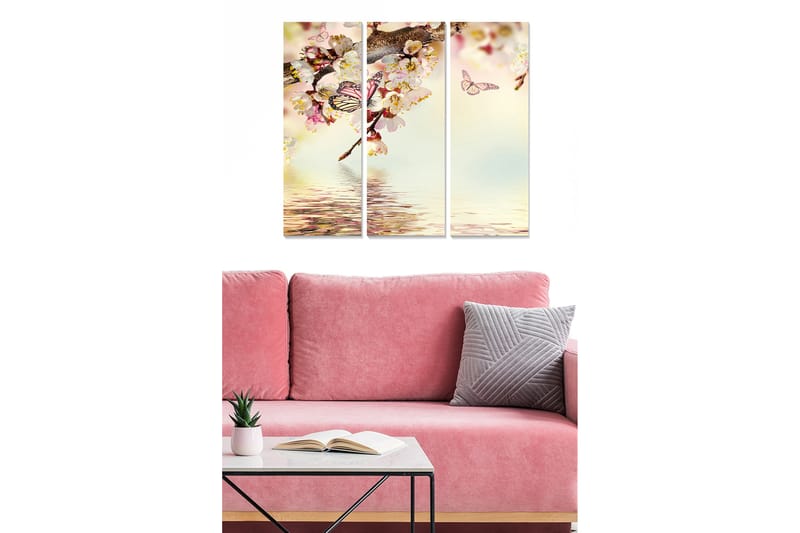 Koristeellinen MDF-maalaus 3-os 20x50 cm - Monivärinen - Sisustustuotteet - Taulu & taide - Canvas-taulu