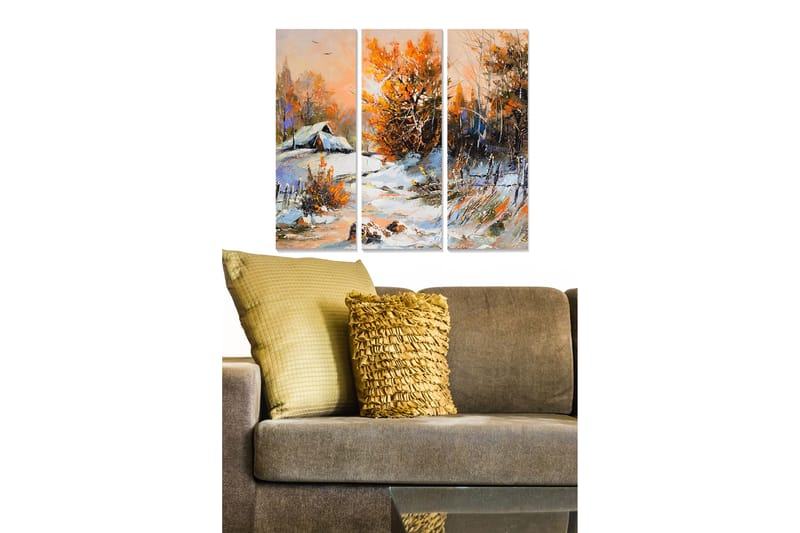 Koristeellinen MDF-maalaus 3-os 20x50 cm - Monivärinen - Sisustustuotteet - Taulu & taide - Canvas-taulu