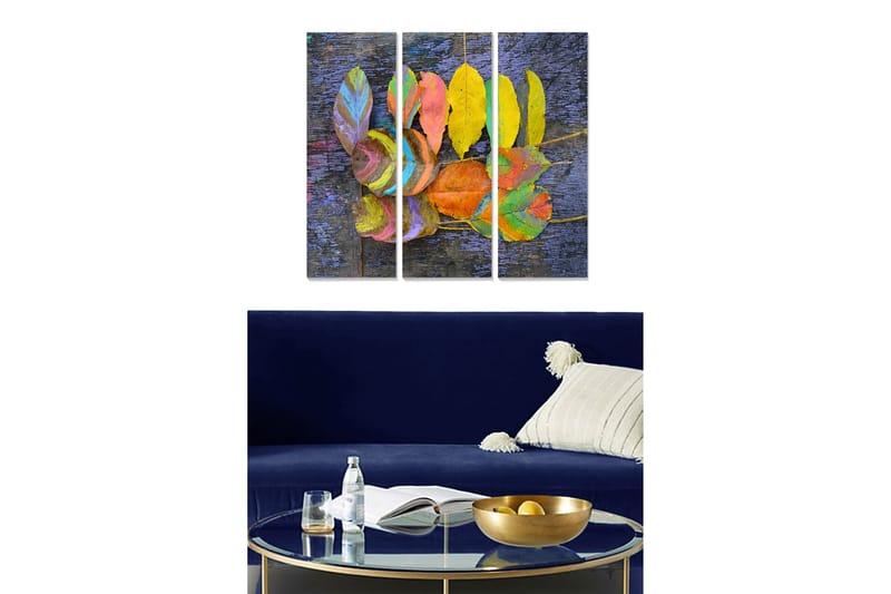 Koristeellinen MDF-maalaus 3-os 20x50 cm - Monivärinen - Sisustustuotteet - Taulu & taide - Canvas-taulu