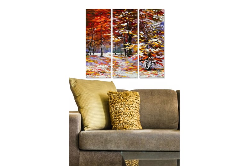 Koristeellinen MDF-maalaus 3-os 20x50 cm - Monivärinen - Sisustustuotteet - Taulu & taide - Canvas-taulu