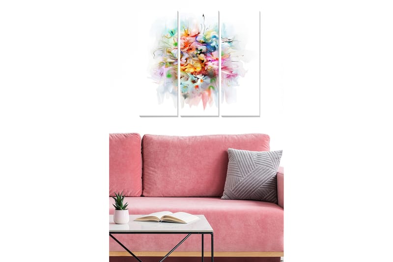 Koristeellinen MDF-maalaus 3-os 20x50 cm - Monivärinen - Sisustustuotteet - Taulu & taide - Canvas-taulu