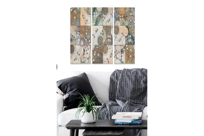 Koristeellinen MDF-maalaus 3-os 20x50 cm - Monivärinen - Sisustustuotteet - Taulu & taide - Canvas-taulu