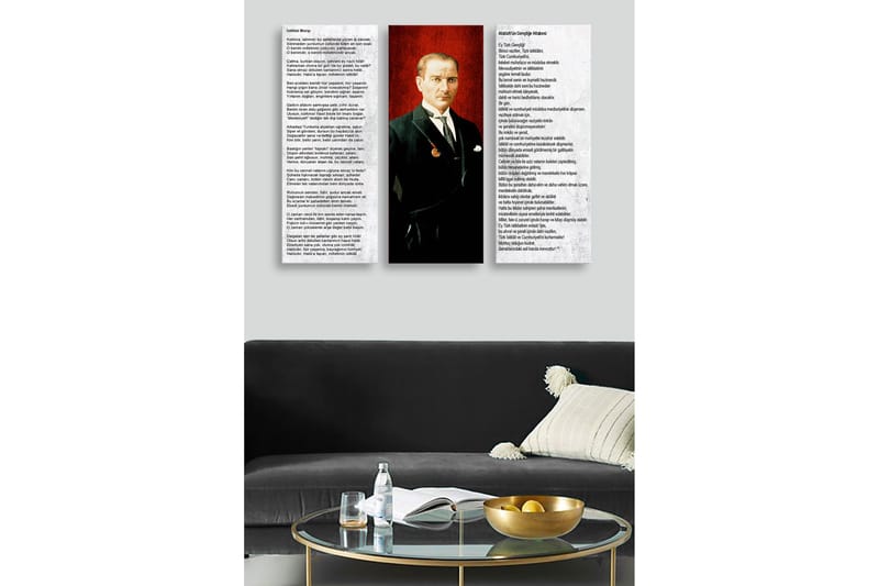 Koristeellinen MDF-maalaus 3-os 20x50 cm - Monivärinen - Sisustustuotteet - Taulu & taide - Canvas-taulu