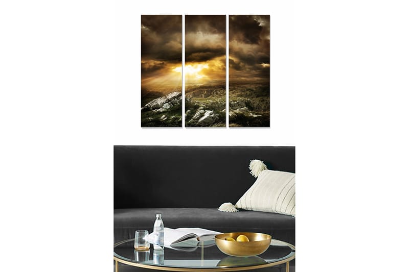 Koristeellinen MDF-maalaus 3-os 20x50 cm - Monivärinen - Sisustustuotteet - Taulu & taide - Canvas-taulu