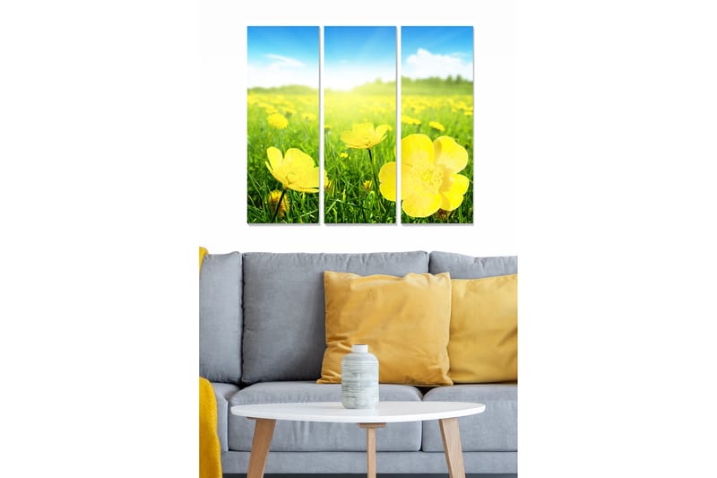 Koristeellinen MDF-maalaus 3-os 20x50 cm - Monivärinen - Sisustustuotteet - Taulu & taide - Canvas-taulu