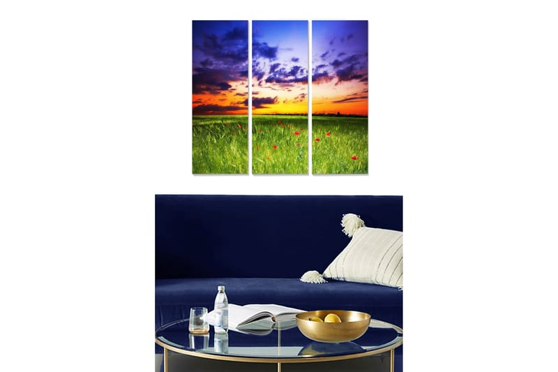 Koristeellinen MDF-maalaus 3-os 20x50 cm - Monivärinen - Sisustustuotteet - Taulu & taide - Canvas-taulu