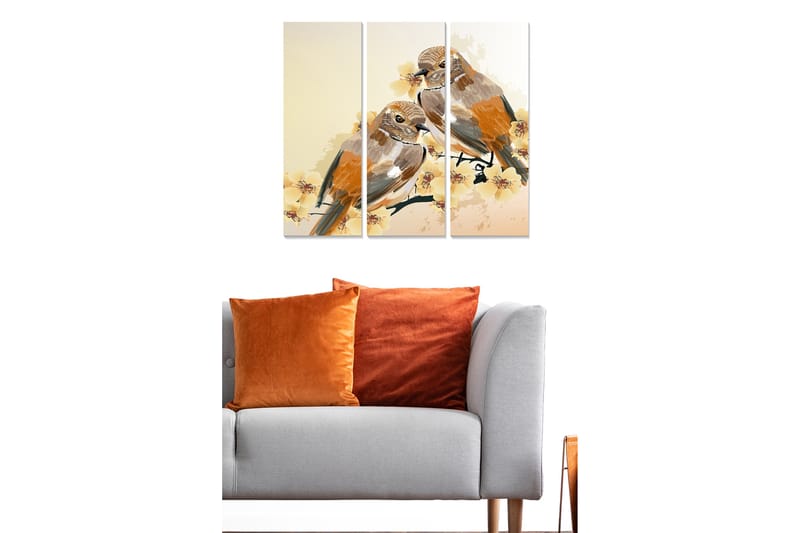 Koristeellinen MDF-maalaus 3-os 20x50 cm - Monivärinen - Sisustustuotteet - Taulu & taide - Canvas-taulu