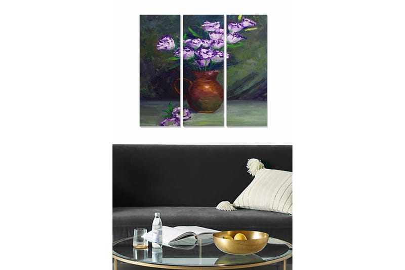 Koristeellinen MDF-maalaus 3-os 20x50 cm - Monivärinen - Sisustustuotteet - Taulu & taide - Canvas-taulu