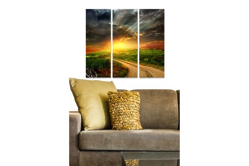 Koristeellinen MDF-maalaus 3-os 20x50 cm - Monivärinen - Sisustustuotteet - Taulu & taide - Canvas-taulu