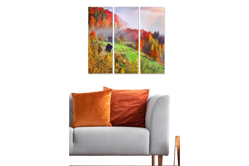 Koristeellinen MDF-maalaus 3-os 20x50 cm - Monivärinen - Sisustustuotteet - Taulu & taide - Canvas-taulu