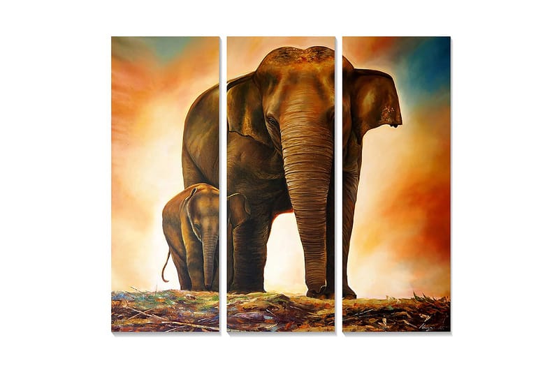 Koristeellinen MDF-maalaus 3-os 20x50 cm - Monivärinen - Sisustustuotteet - Taulu & taide - Canvas-taulu