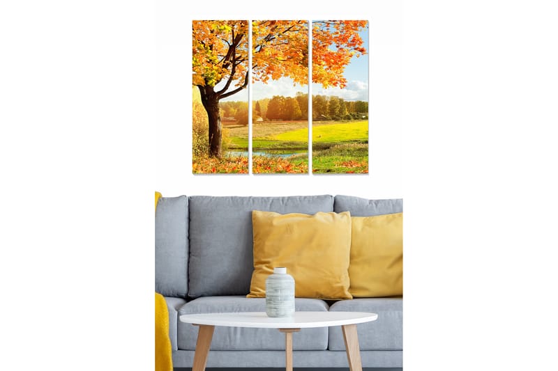 Koristeellinen MDF-maalaus 3-os 20x50 cm - Monivärinen - Sisustustuotteet - Taulu & taide - Canvas-taulu