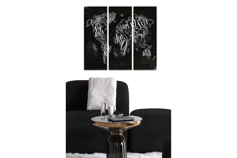Koristeellinen MDF-maalaus 3-os 20x50 cm - Monivärinen - Sisustustuotteet - Taulu & taide - Canvas-taulu