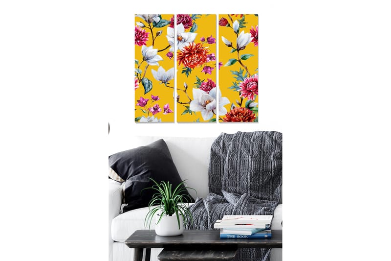 Koristeellinen MDF-maalaus 3-os 20x50 cm - Monivärinen - Sisustustuotteet - Taulu & taide - Canvas-taulu