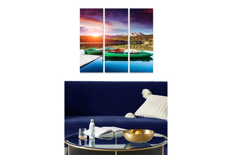 Koristeellinen MDF-maalaus 3-os 20x50 cm - Monivärinen - Sisustustuotteet - Taulu & taide - Canvas-taulu
