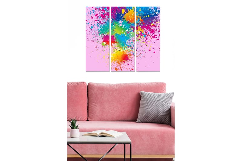 Koristeellinen MDF-maalaus 3-os 20x50 cm - Monivärinen - Sisustustuotteet - Taulu & taide - Canvas-taulu