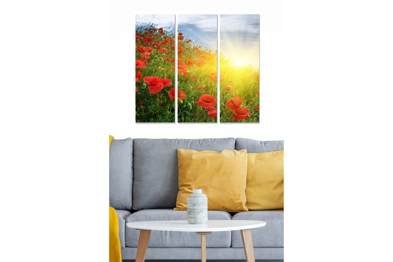 Koristeellinen MDF-maalaus 3-os 20x50 cm - Monivärinen - Sisustustuotteet - Taulu & taide - Canvas-taulu