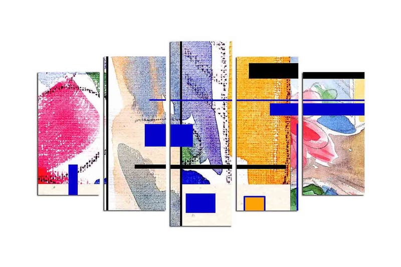Koristeellinen MDF Maalaus (5 kpl) - Canvas-taulu - Seinäkoristeet