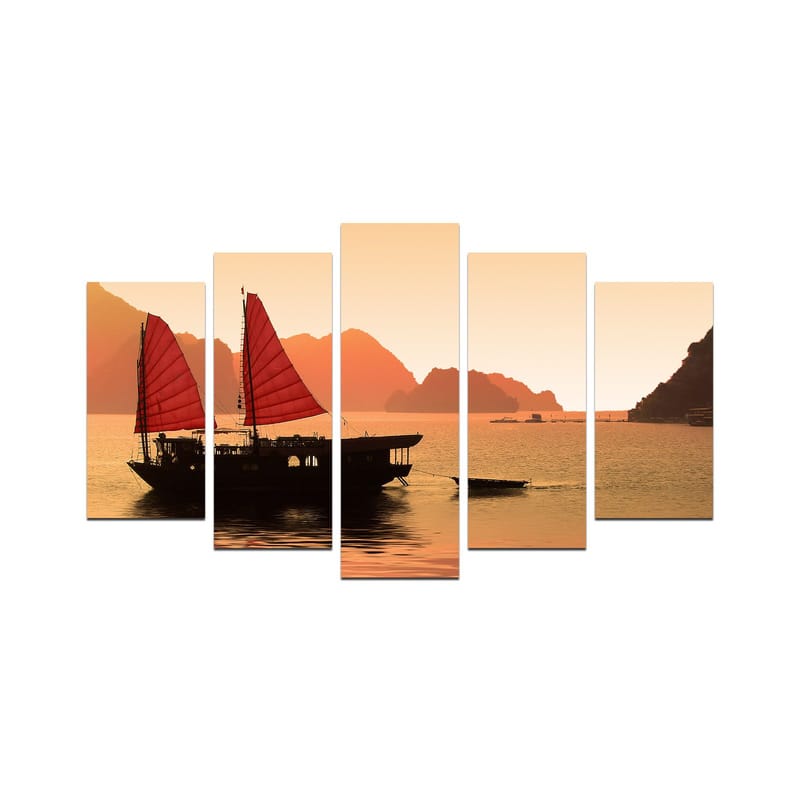 Koristeellinen MDF-maalaus 5-os 20x60 cm, Monivärinen