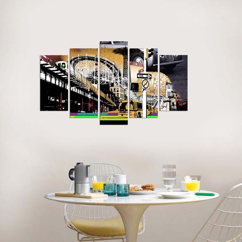 Koristeellinen MDF-maalaus 5-os 20x60 cm - Monivärinen - Sisustustuotteet - Taulu & taide - Canvas-taulu