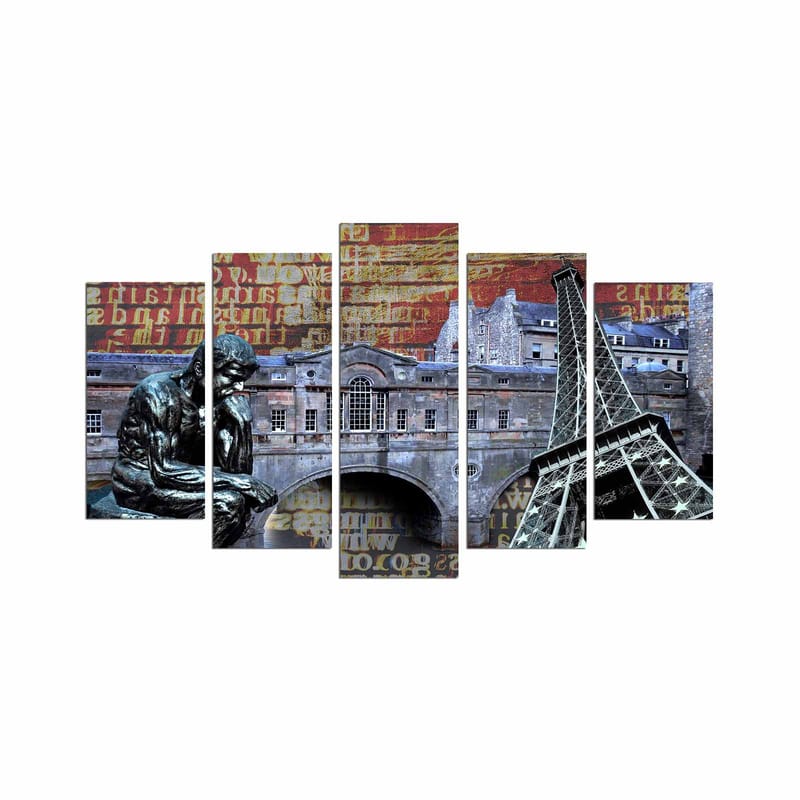 Koristeellinen MDF-maalaus 5-os 20x60 cm, Monivärinen