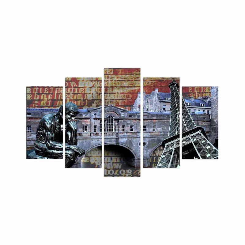 Koristeellinen MDF-maalaus 5-os 20x60 cm, Monivärinen