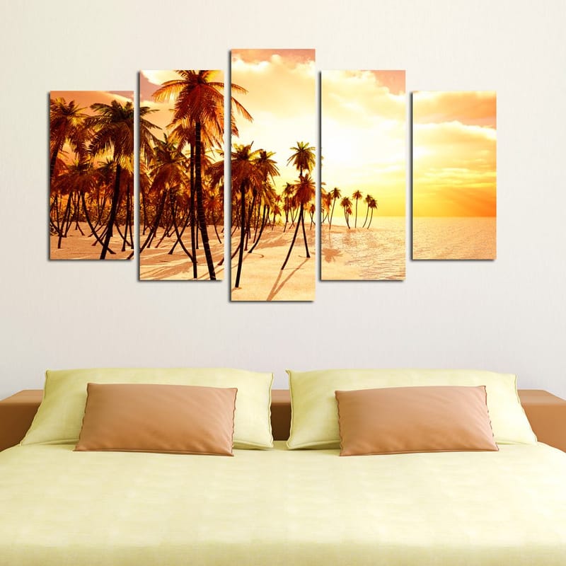 Koristeellinen MDF-maalaus 5-os 20x60 cm - Monivärinen - Sisustustuotteet - Taulu & taide - Canvas-taulu