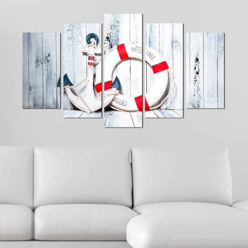 Koristeellinen MDF-maalaus 5-os 20x60 cm - Monivärinen - Sisustustuotteet - Taulu & taide - Canvas-taulu