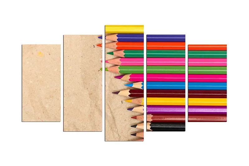 Koristeellinen MDF-maalaus 5-os 20x60 cm - Monivärinen - Sisustustuotteet - Taulu & taide - Canvas-taulu